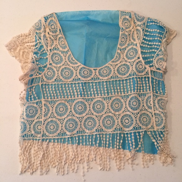 🎉4 for $20 Ooh la la crochet lace fringed top - Picture 4 of 6